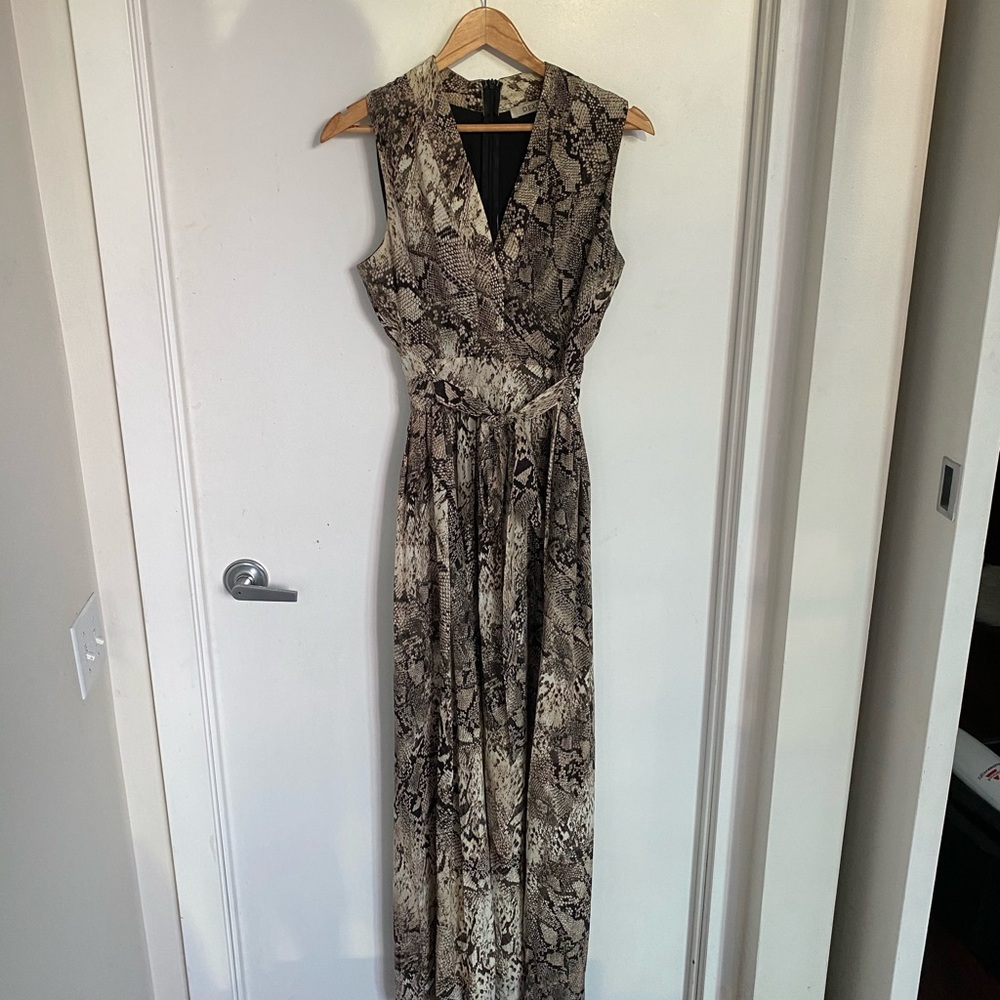 DEX long snake print dress